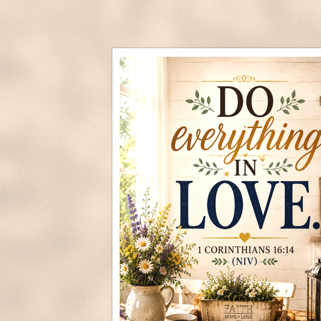 Do Everything In Love - 1 Corinthians 16:14, Christian Poster 16x24 & 24x36 — Context view