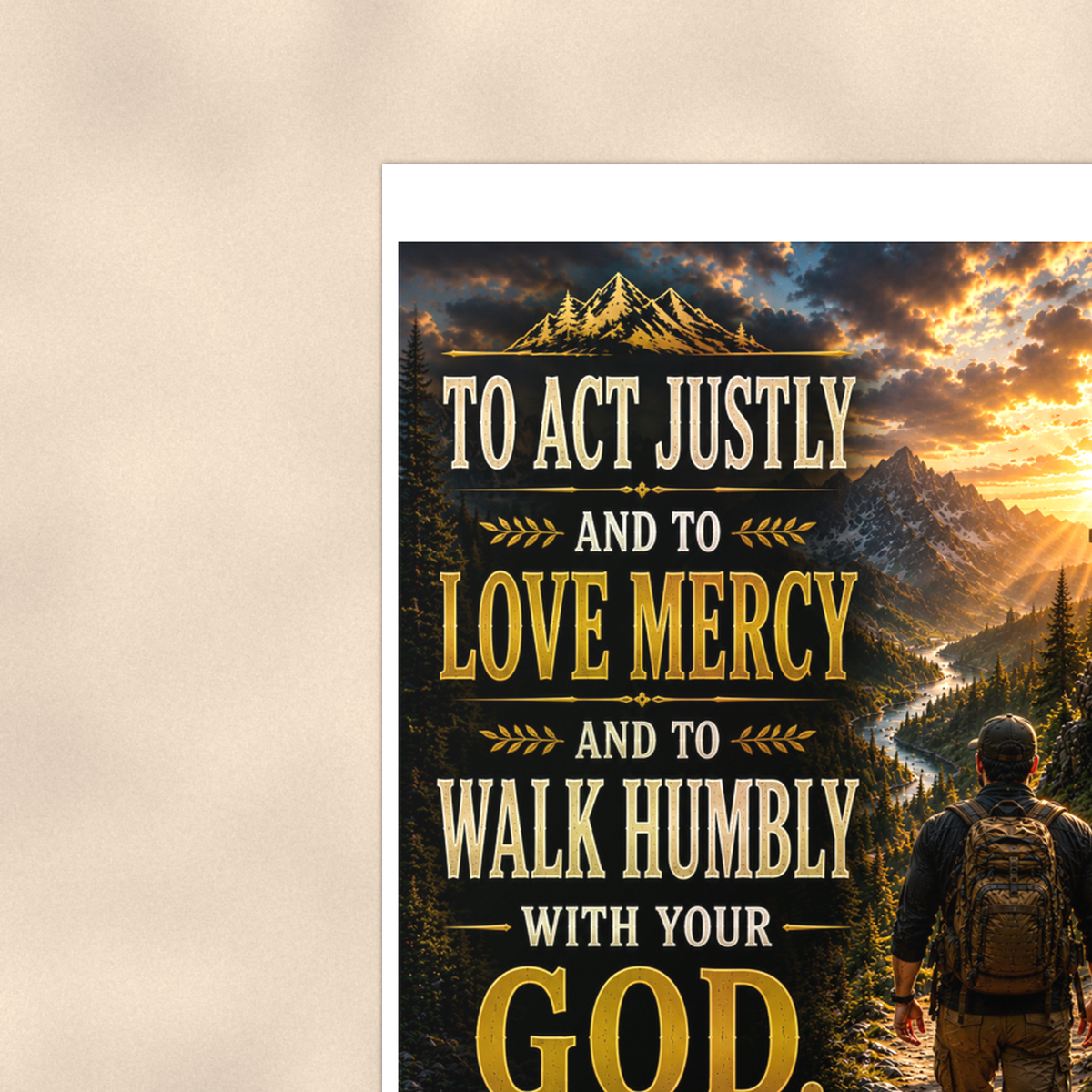 To Act Justly And Love Mercy - Micah 6:8, Christian Poster 16x24 & 24x36 — Context view