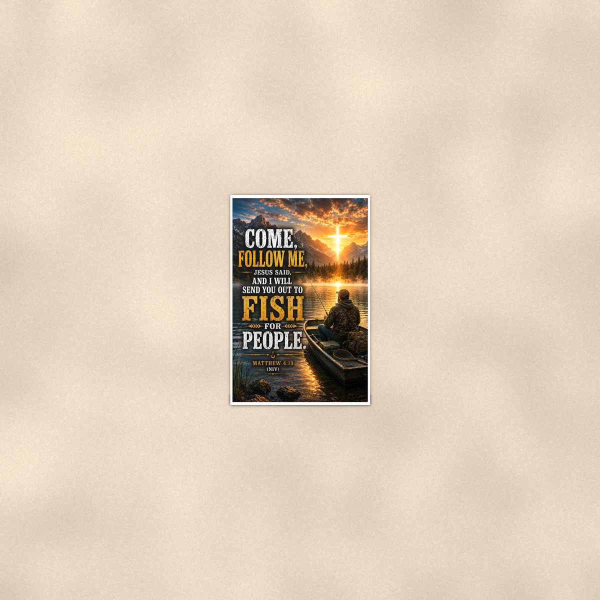 Come, Follow Me, Jesus Said - Matthew 4:19, Christian Poster 16x24 & 24x36 — Room display