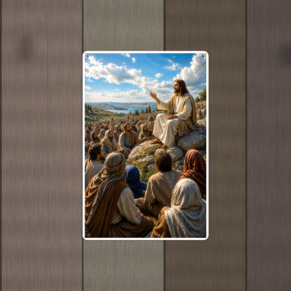 Sermon On The Mount - Christian Metal Sign 8x12 & 12x18 — Alternate wall view