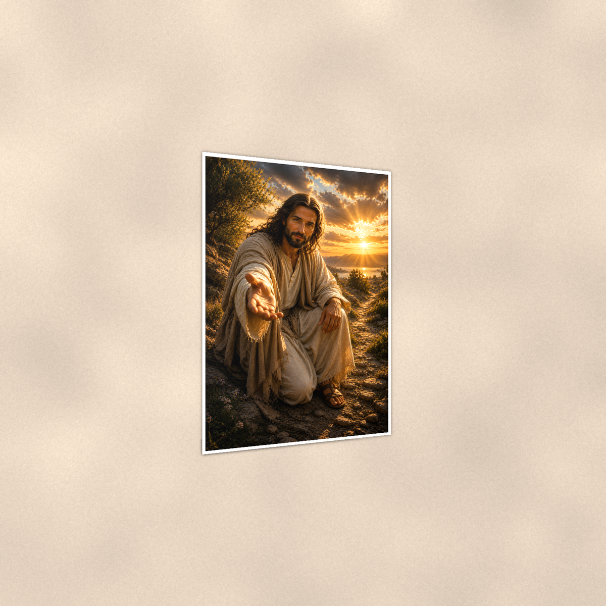 Jesus Reaching Out His Hand - Christian Poster 16x24 & 24x36 — Print detail