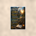 Trust In The Lord Mountain Lake Camp - Proverbs 3:5-6, Christian Poster 16x24 & 24x36 — Full product view