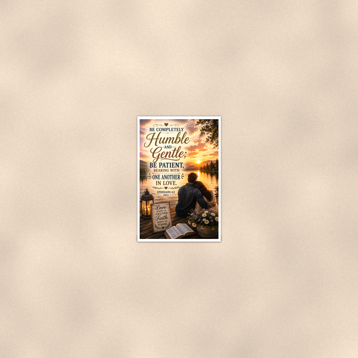 Be Completely Humble And Gentle - Ephesians 4:2, Christian Poster 16x24 & 24x36 — Room display