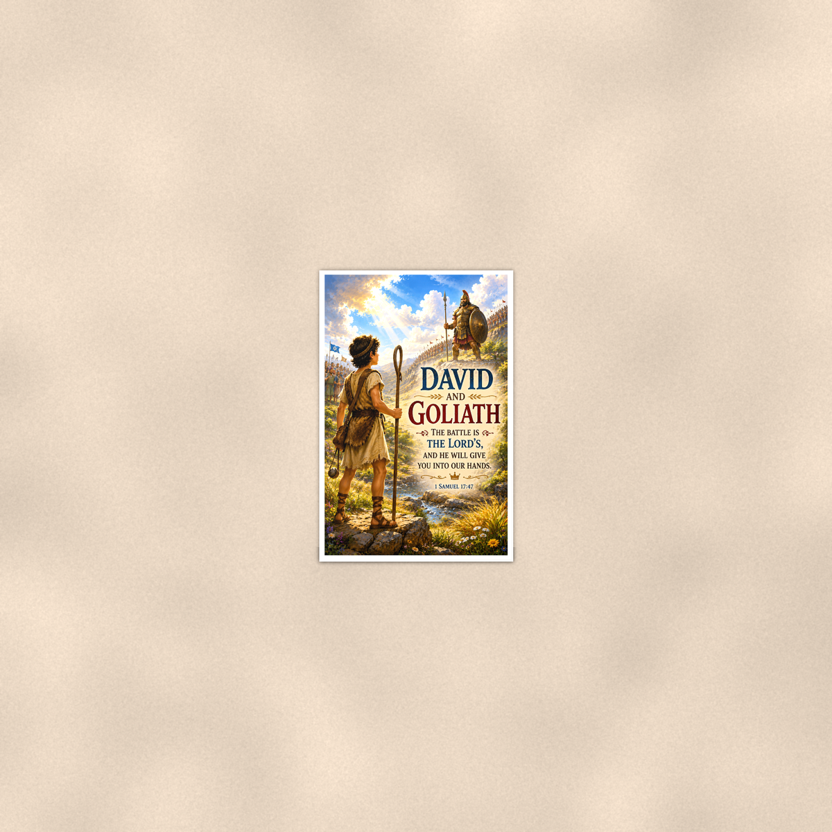 David And Goliath - 1 Samuel 17:47, Christian Poster 16x24 & 24x36 — Room display