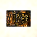 God Bless This Home And All Who Enter - Christian Metal Sign 8x12 & 12x18 — Full product view