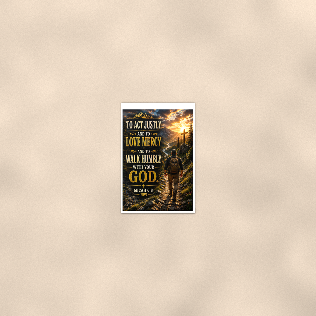 To Act Justly And Love Mercy - Micah 6:8, Christian Poster 16x24 & 24x36 — Room display