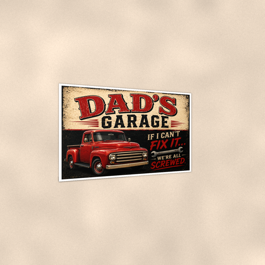 Dad's Garage - If I Can't Fix It We're All Screwed, Poster 16x24 & 24x36 — Print detail