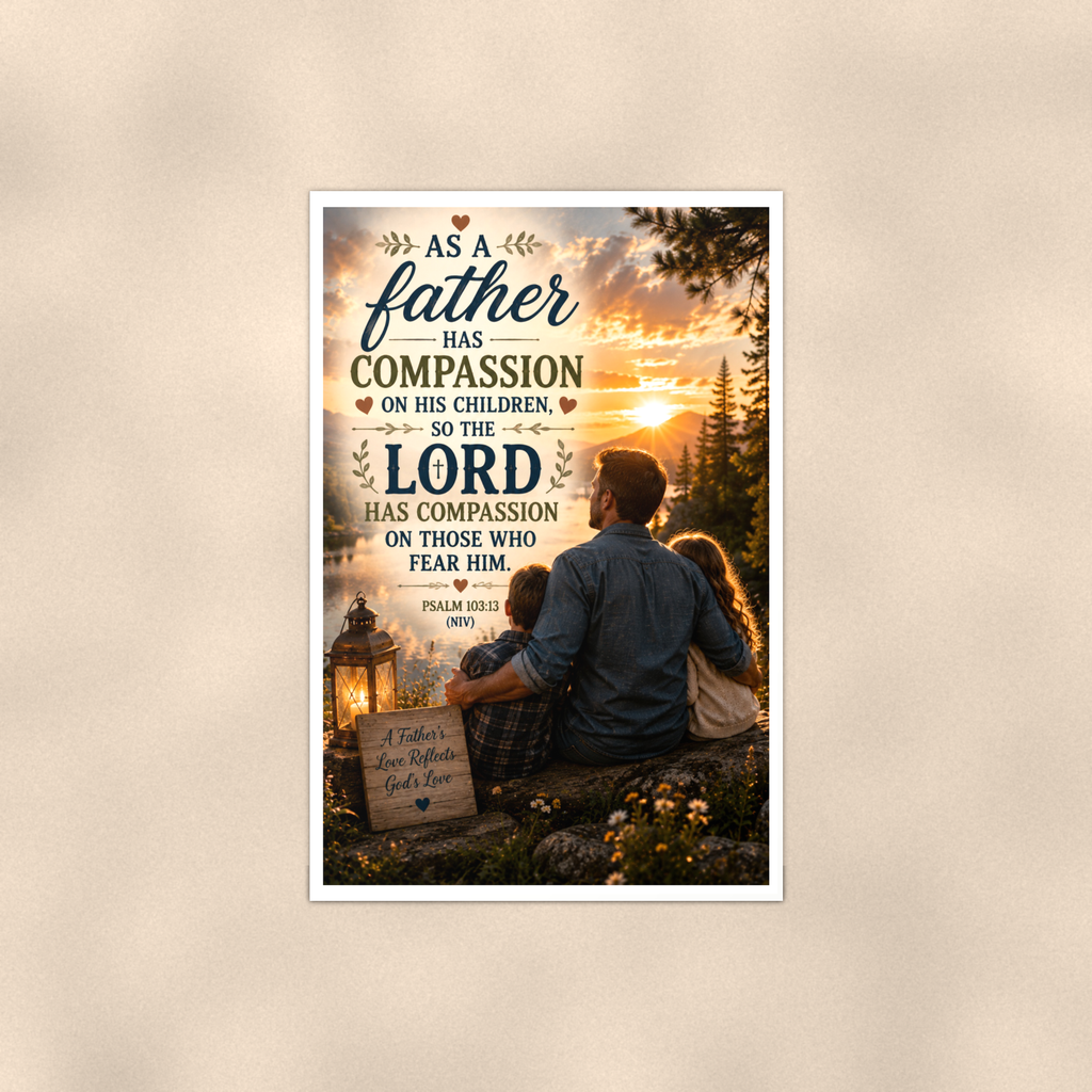 As A Father Has Compassion - Psalm 103:13, Christian Poster 16x24 & 24x36 — Full product view