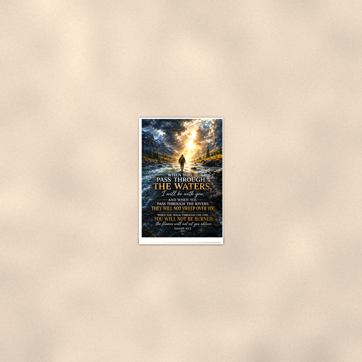 Pass Through The Waters - Isaiah 43:2, Christian Poster 16x24 & 24x36 — Room display