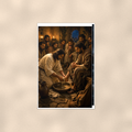 Jesus Washes A Disciple's Feet - Christian Poster 16x24 & 24x36 — Full product view