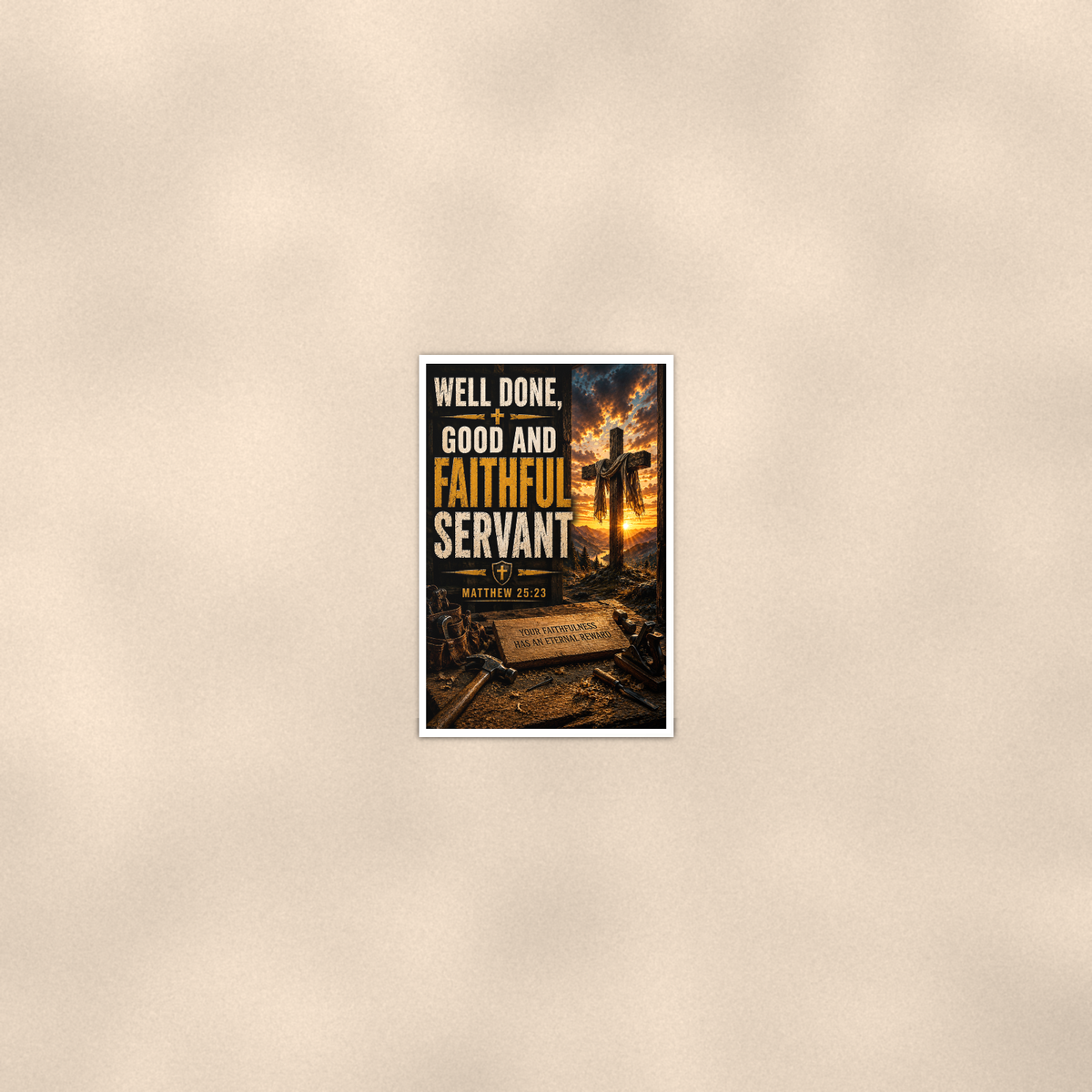 Well Done, Good And Faithful Servant - Matthew 25:23, Christian Poster 16x24 & 24x36 — Room display