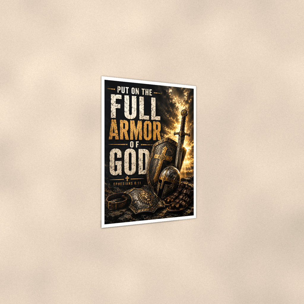 Put On The Full Armor Of God - Ephesians 6:11, Christian Poster 16x24 & 24x36 — Print detail