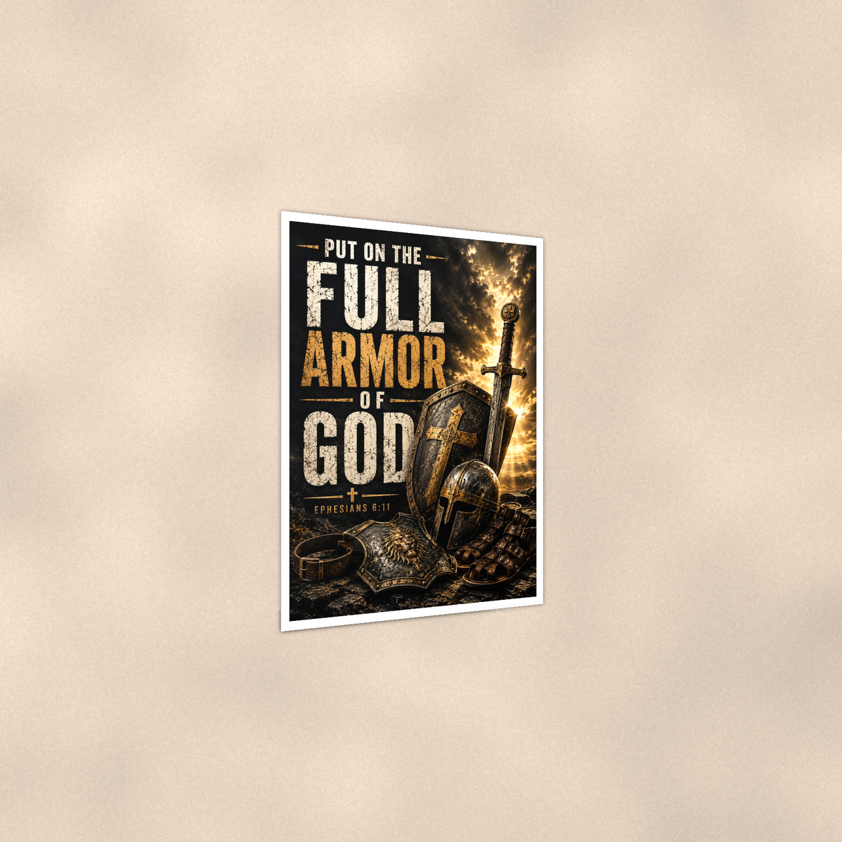 Put On The Full Armor Of God - Ephesians 6:11, Christian Poster 16x24 & 24x36 — Print detail