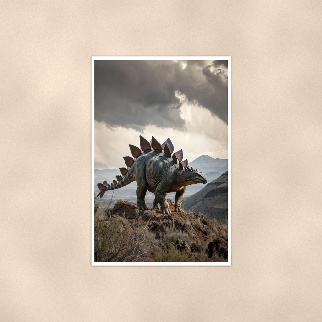 Stegosaurus Mountain Ridge - Dinosaur Poster 16x24 & 24x36 — Full product view