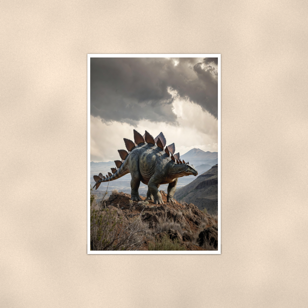 Stegosaurus Mountain Ridge - Dinosaur Poster 16x24 & 24x36 — Full product view