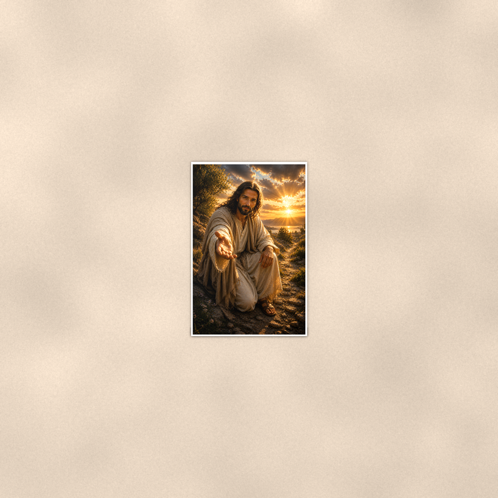 Jesus Reaching Out His Hand - Christian Poster 16x24 & 24x36 — Room display
