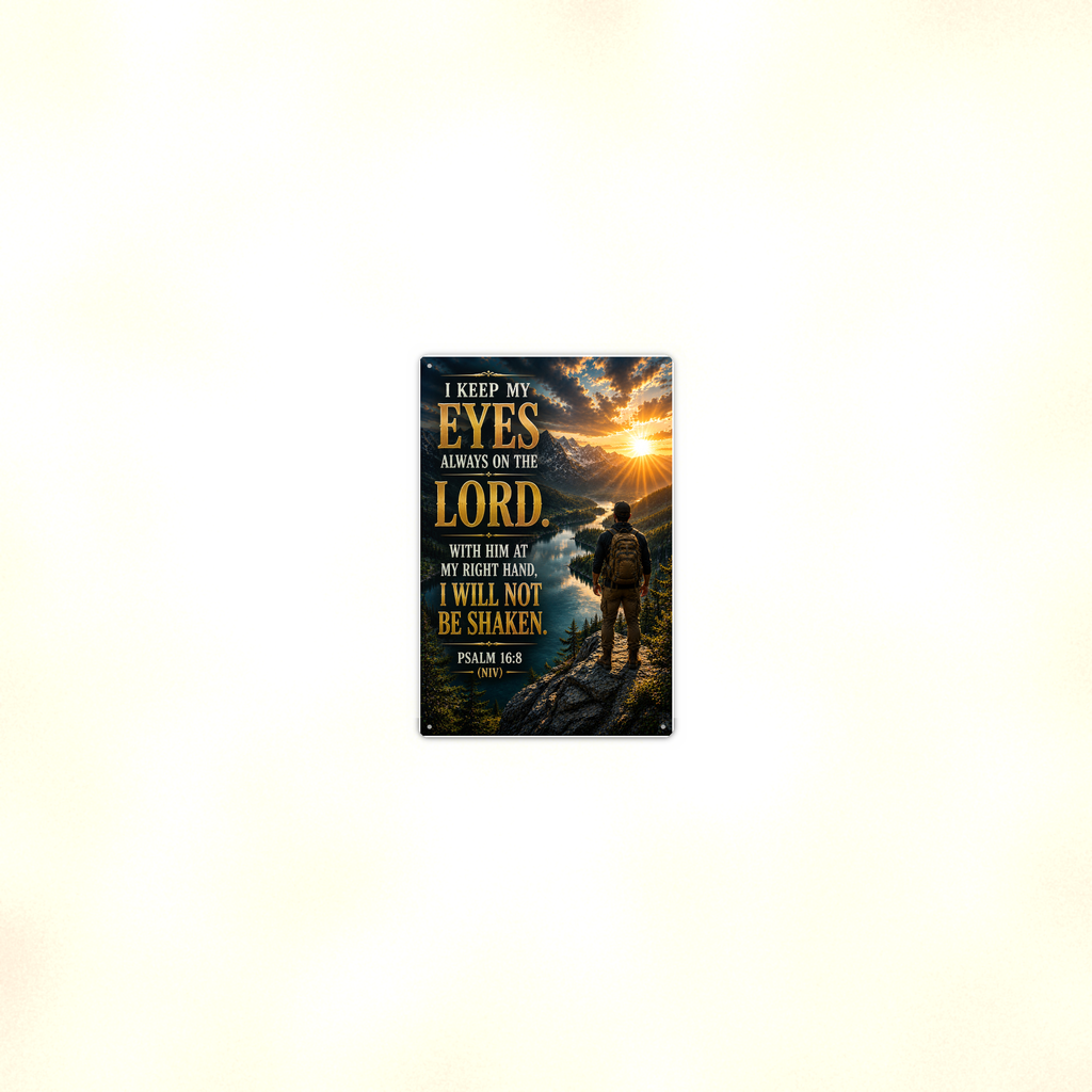 I Keep My Eyes Always On The Lord - Psalm 16:8, Christian Metal Sign 8x12 & 12x18 — Room display