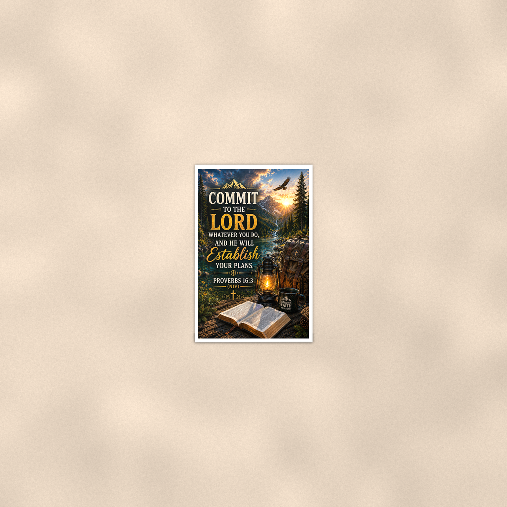 Commit To The Lord - Proverbs 16:3, Christian Poster 16x24 & 24x36 — Room display