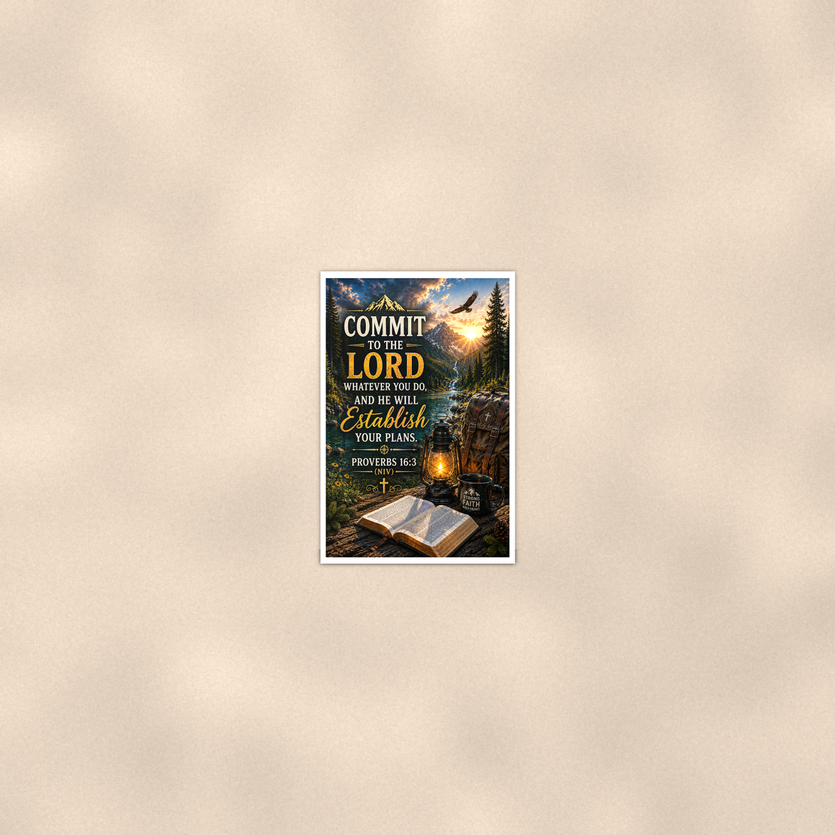 Commit To The Lord - Proverbs 16:3, Christian Poster 16x24 & 24x36 — Room display