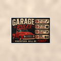 Garage Rules - Bring Snacks, Violators Towed, Funny Poster 16x24 & 24x36 — Full product view