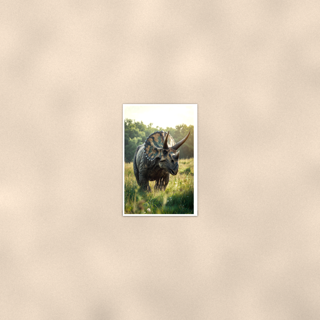 Triceratops Meadow Scene - Dinosaur Poster 16x24 & 24x36 — Room display