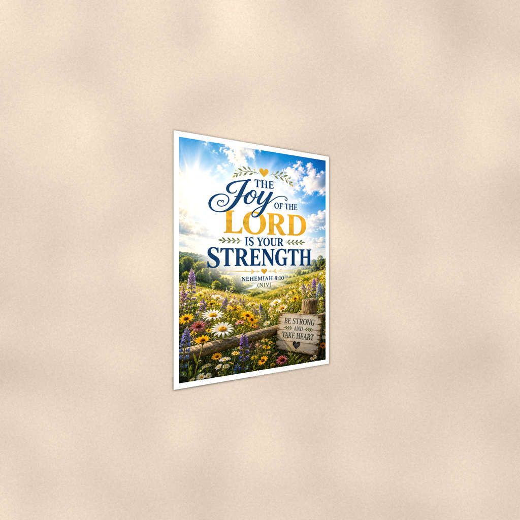 The Joy Of The Lord Is Your Strength - Nehemiah 8:10, Christian Poster 16x24 & 24x36 — Alternate wall view
