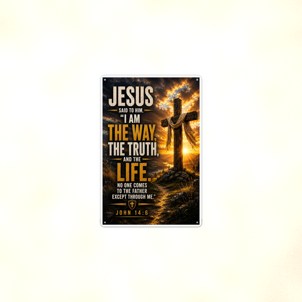I Am The Way, The Truth, And The Life - John 14:6, Christian Metal Sign 8x12 & 12x18 — Context view