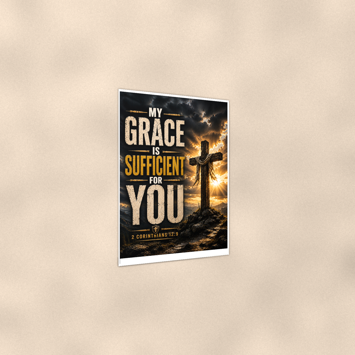 My Grace Is Sufficient For You - 2 Corinthians 12:9, Christian Poster 16x24 & 24x36 — Print detail