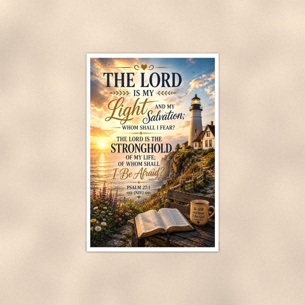 The Lord Is My Light And Salvation - Psalm 27:1, Christian Poster 16x24 & 24x36 — Full product view