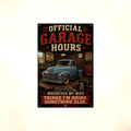 Official Garage Hours - Wife Thinks I'm Elsewhere, Metal Sign 8x12 & 12x18 — Full product view