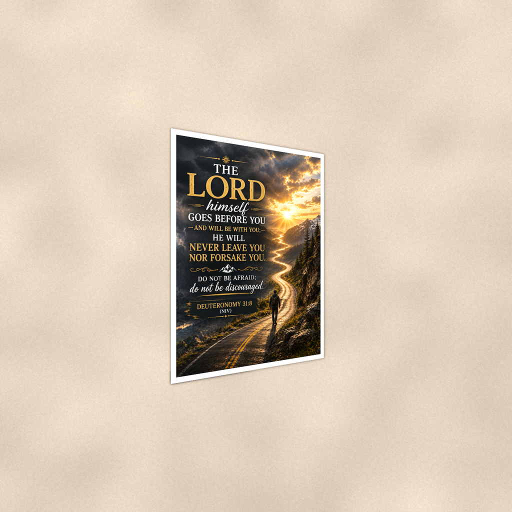 The Lord Himself Goes Before You - Deuteronomy 31:8, Christian Poster 16x24 & 24x36 — Alternate wall view