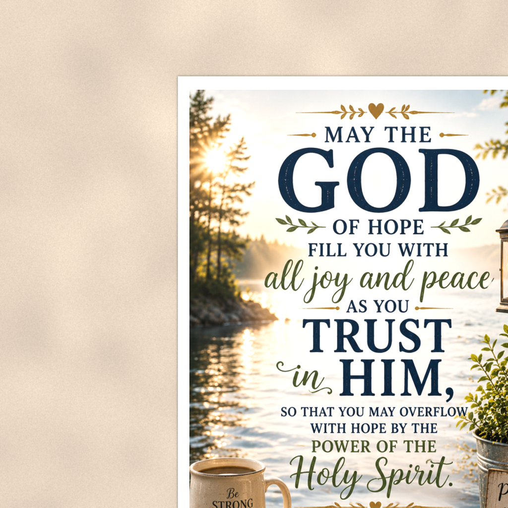 May The God Of Hope Fill You - Romans 15:13, Christian Poster 16x24 & 24x36 — Context view