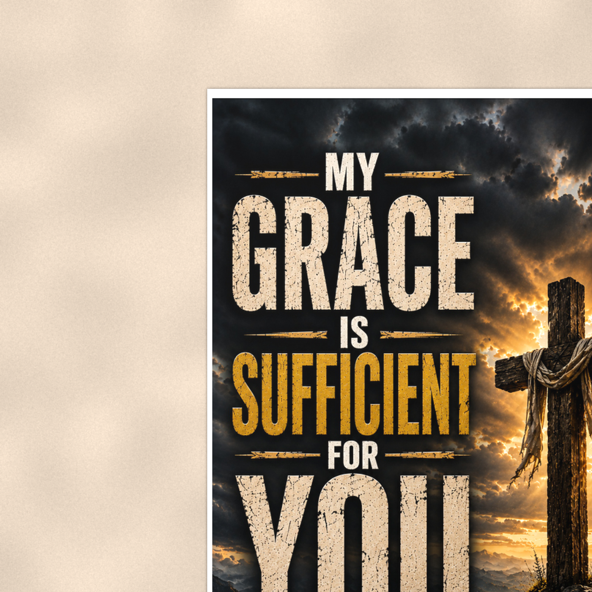 My Grace Is Sufficient For You - 2 Corinthians 12:9, Christian Poster 16x24 & 24x36 — Context view