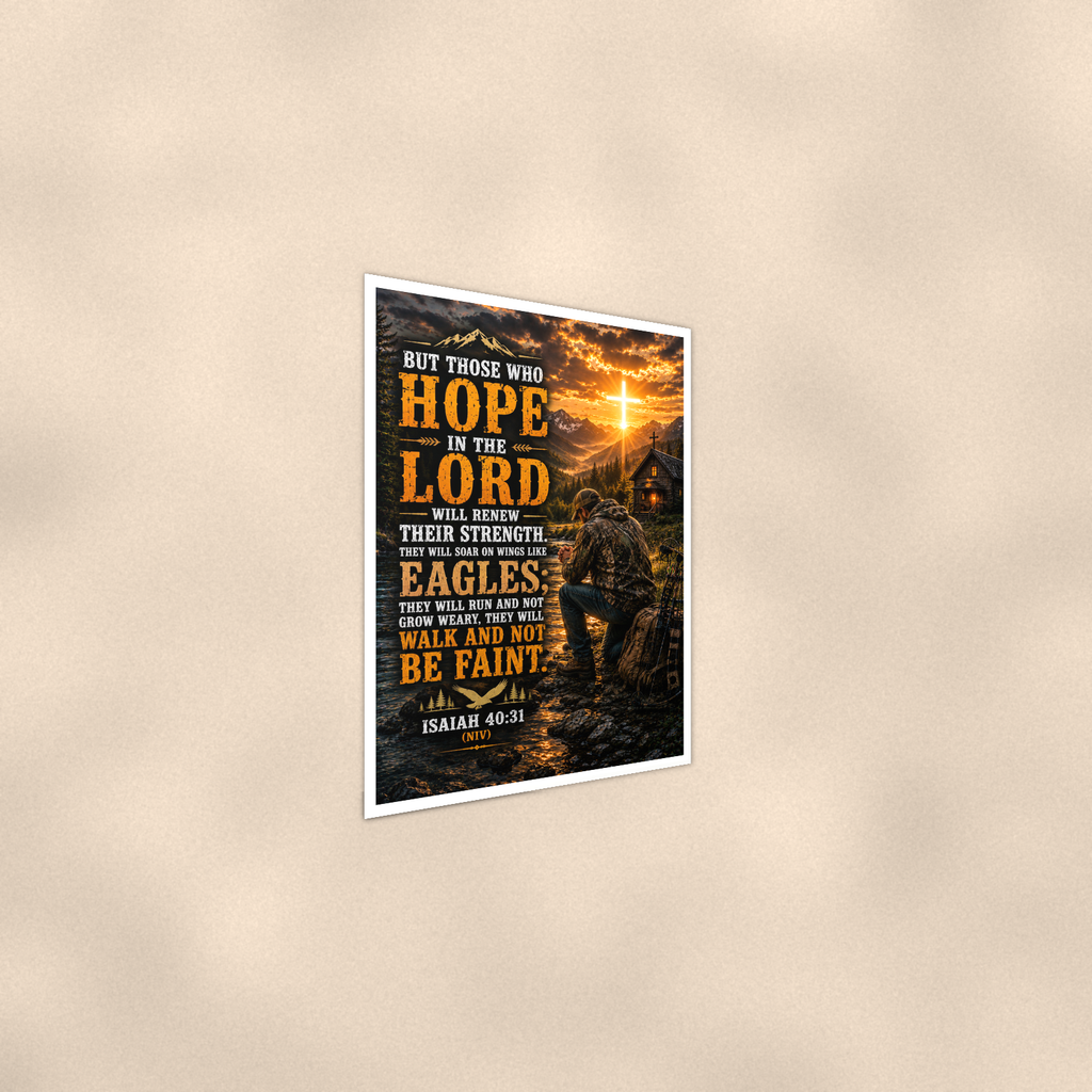 Hope In The Lord Will Renew Their Strength - Isaiah 40:31, Christian Poster 16x24 & 24x36 — Alternate wall view