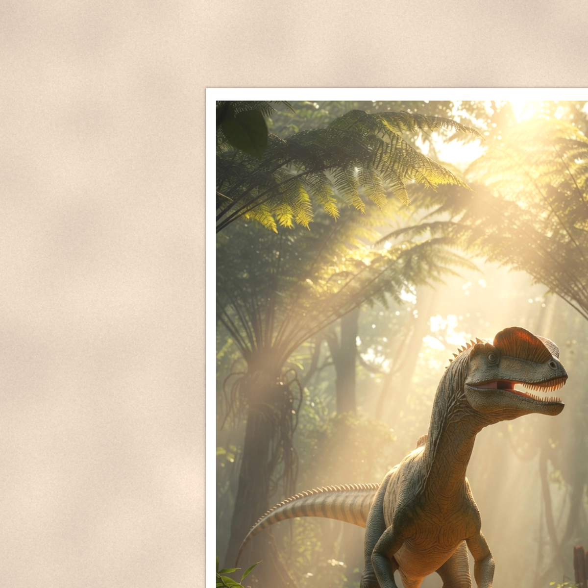 Dilophosaurus Jungle Scene - Dinosaur Poster 16x24 & 24x36 — Context view