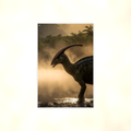 Parasaurolophus Misty River - Dinosaur Metal Sign 8x12 & 12x18, Aluminum Decor — Full product view