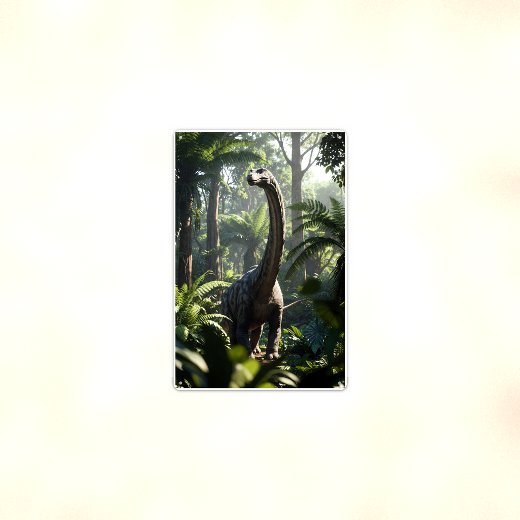 Long Neck Dinosaur Jungle Walk - Metal Sign 8x12 & 12x18, Aluminum Decor — Context view