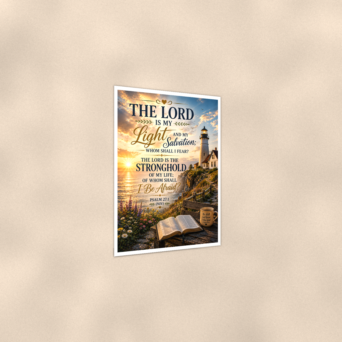 The Lord Is My Light And Salvation - Psalm 27:1, Christian Poster 16x24 & 24x36 — Print detail
