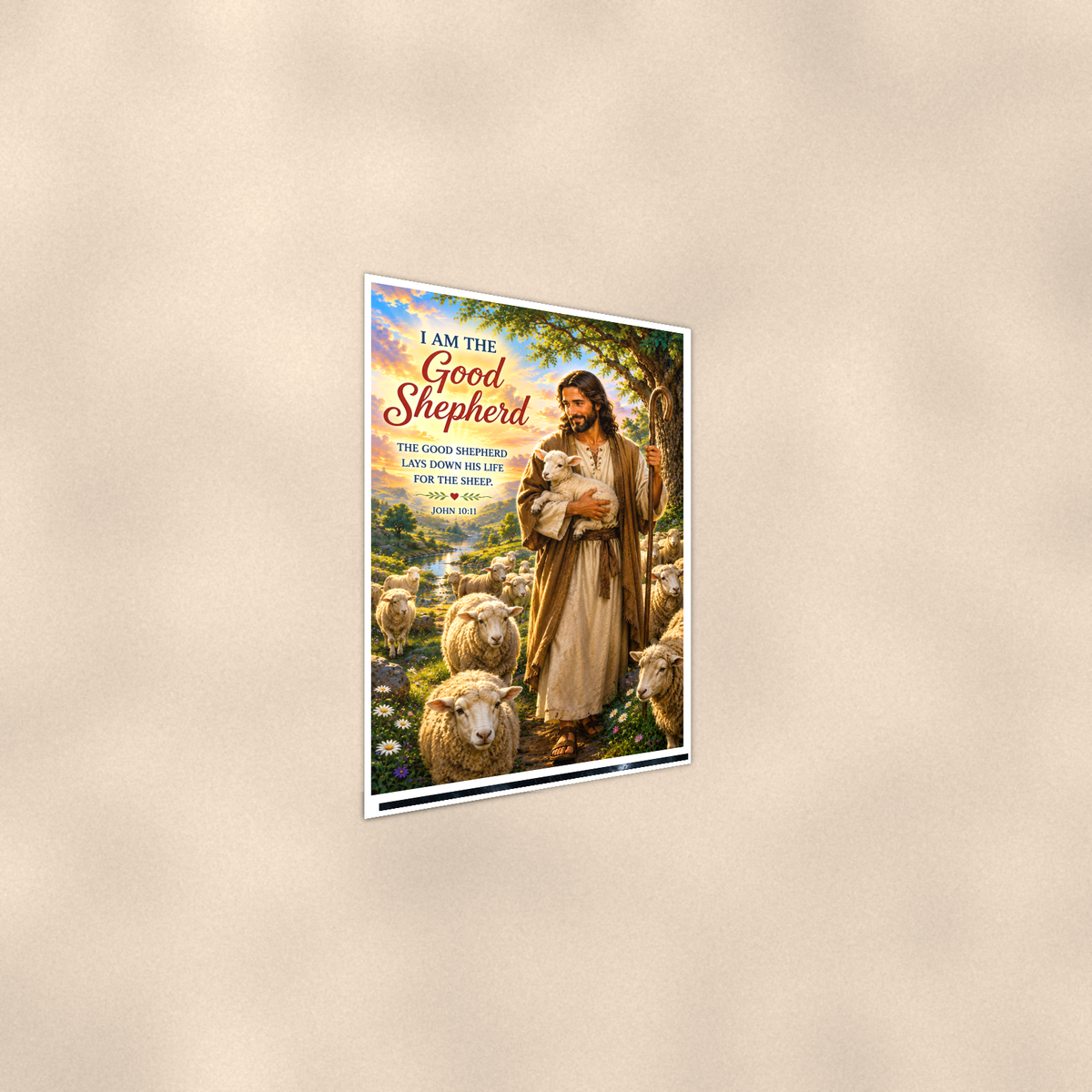 I Am The Good Shepherd - John 10:11, Christian Poster 16x24 & 24x36 — Alternate wall view