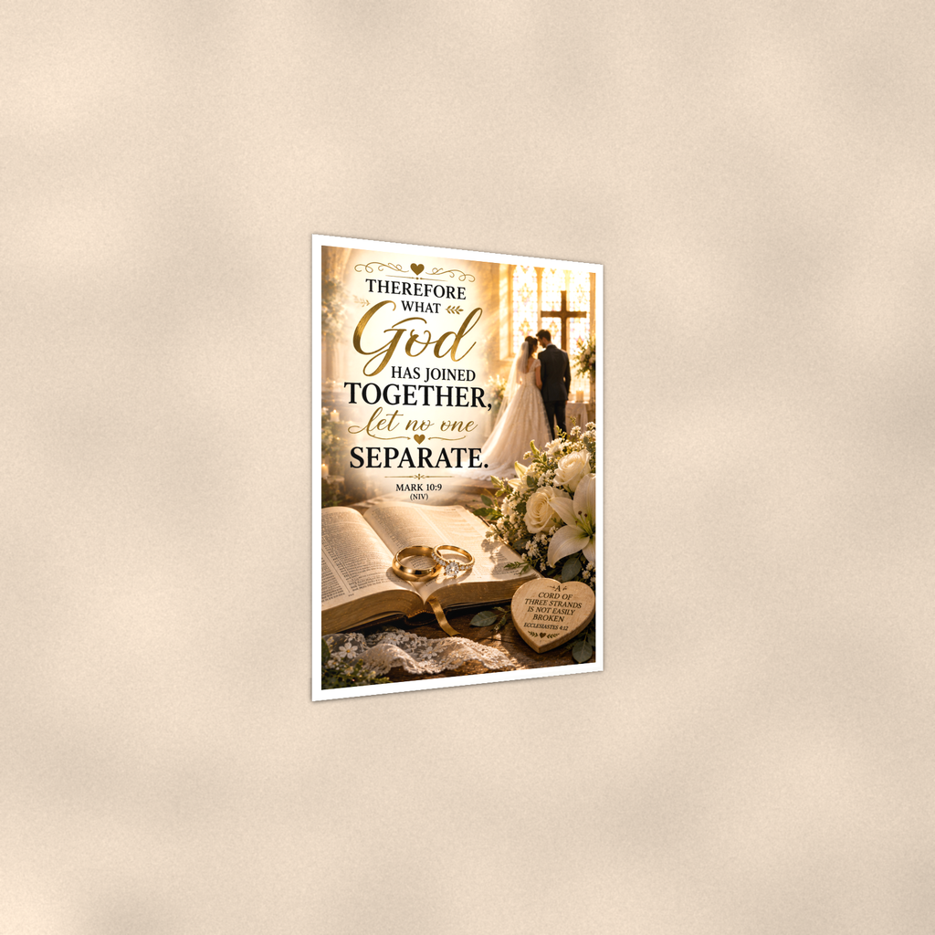 What God Has Joined Together - Mark 10:9, Christian Poster 16x24 & 24x36 — Print detail
