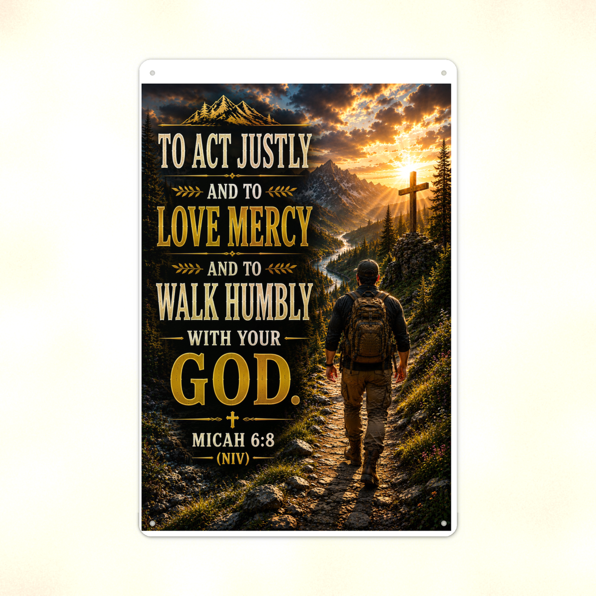 To Act Justly And Love Mercy - Micah 6:8, Christian Metal Sign 8x12 & 12x18 — Print detail