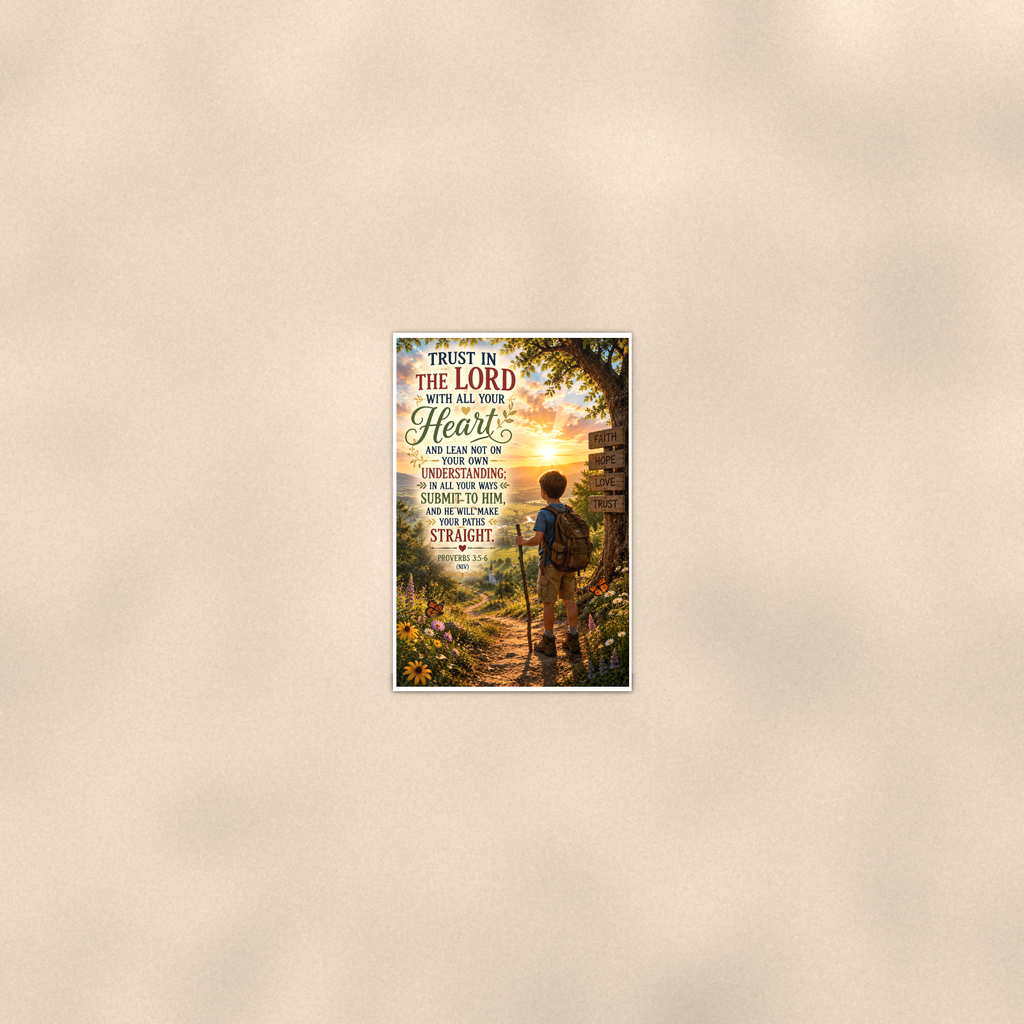 Trust In The Lord With All Your Heart - Proverbs 3:5-6, Christian Poster 16x24 & 24x36 — Room display