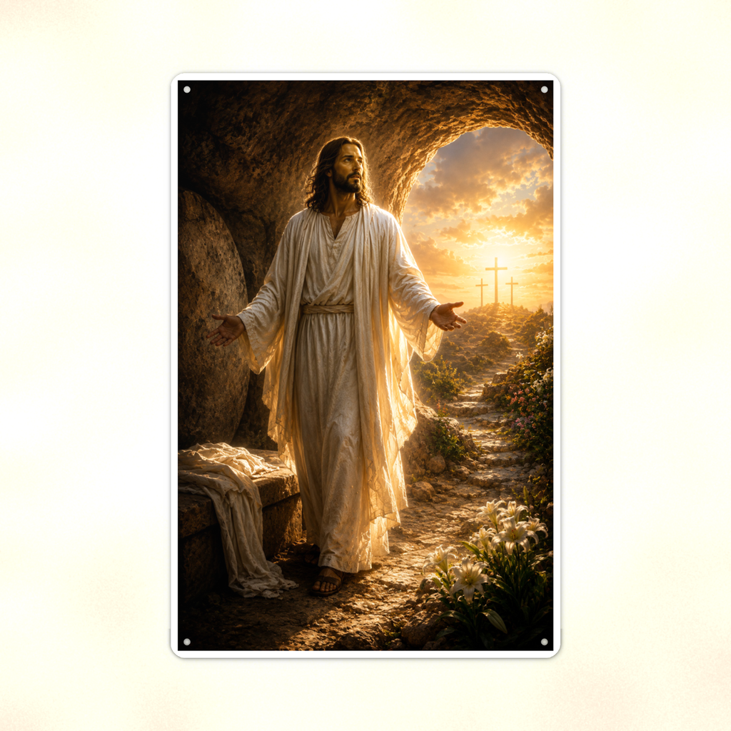 Resurrection, Empty Tomb - Christian Metal Sign 8x12 & 12x18 — Print detail