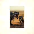 T-Rex Versus Triceratops - Dinosaur Metal Sign 8x12 & 12x18, Aluminum Decor — Full product view