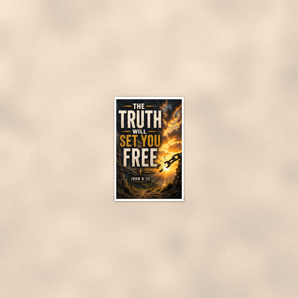 The Truth Will Set You Free - John 8:32, Christian Poster 16x24 & 24x36 — Room display