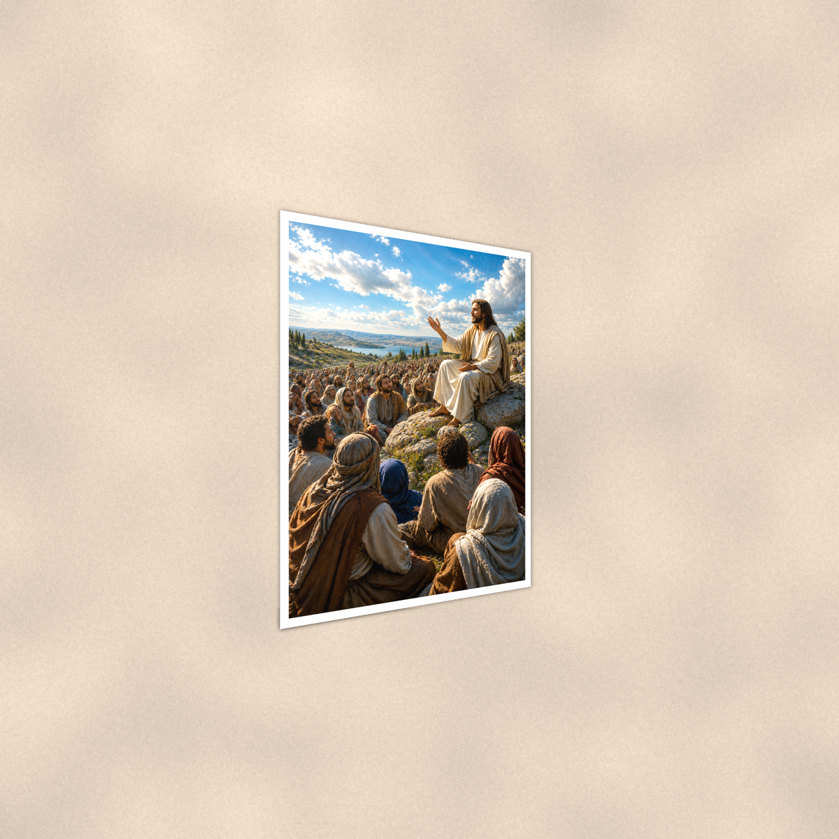 Sermon On The Mount - Christian Poster 16x24 & 24x36 — Alternate wall view