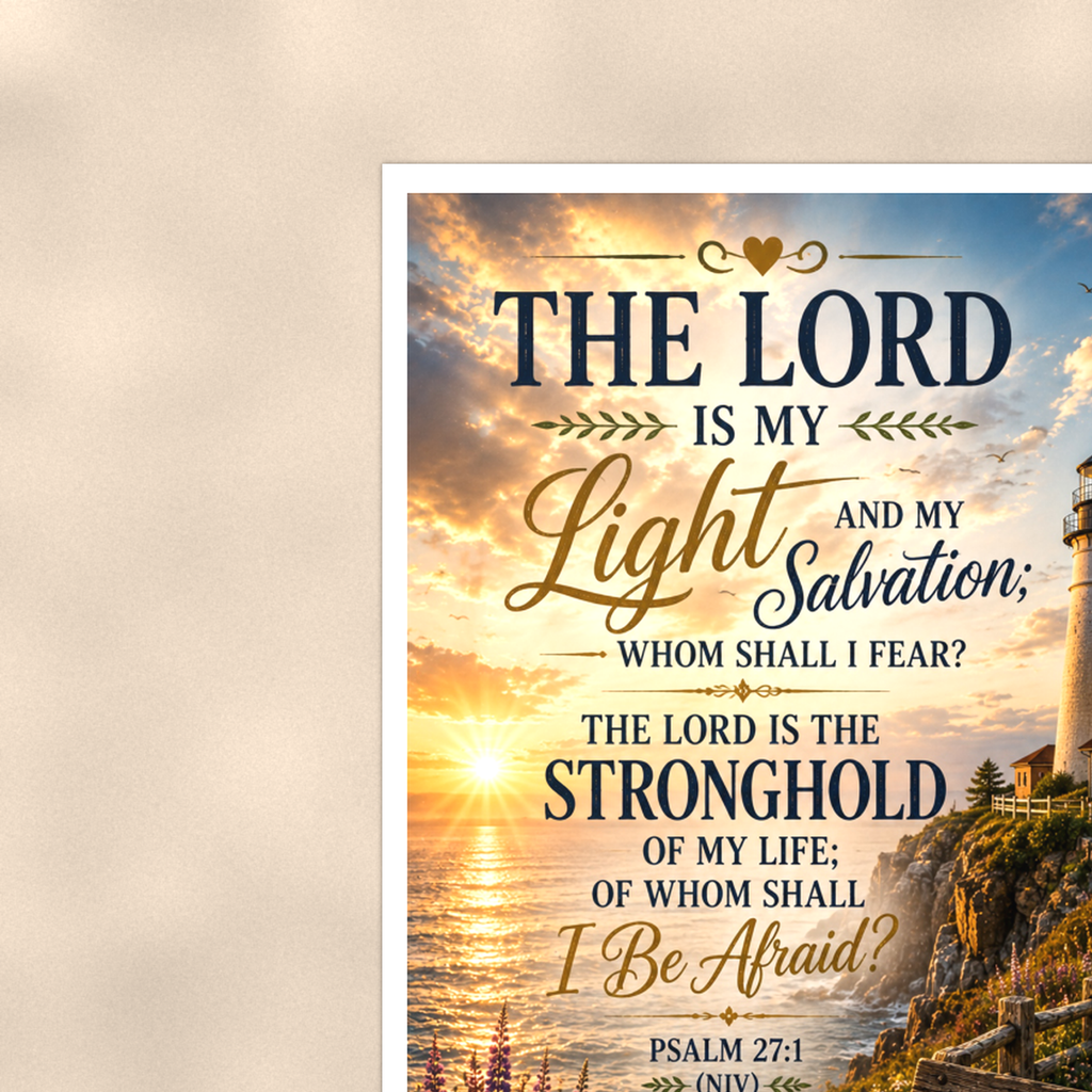 The Lord Is My Light And Salvation - Psalm 27:1, Christian Poster 16x24 & 24x36 — Context view