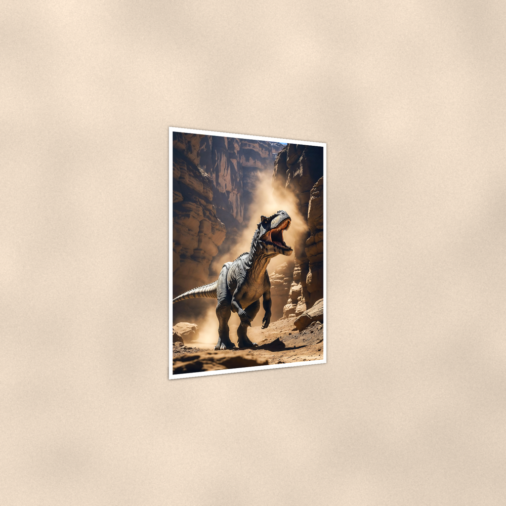 Roaring Dinosaur Canyon Scene - Poster 16x24 & 24x36 — Print detail