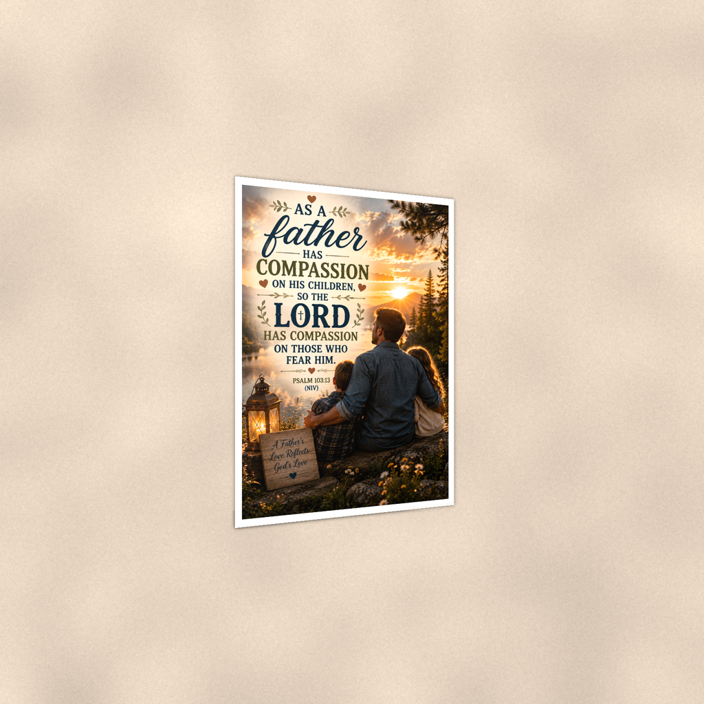 As A Father Has Compassion - Psalm 103:13, Christian Poster 16x24 & 24x36 — Print detail