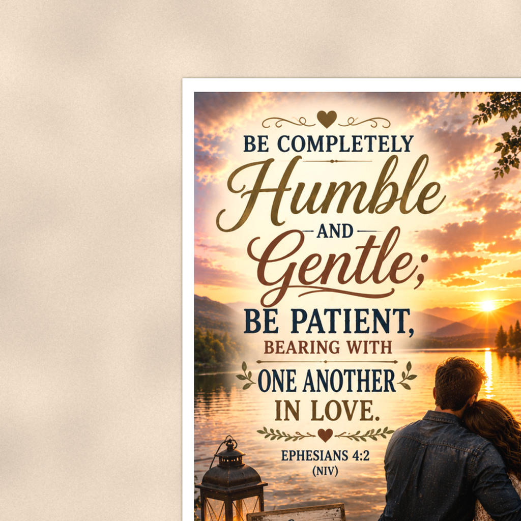 Be Completely Humble And Gentle - Ephesians 4:2, Christian Poster 16x24 & 24x36 — Context view